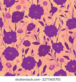 Seamless repeating pattern of all kinds of flowers