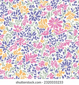 Seamless repeating pattern of all kinds of flowers