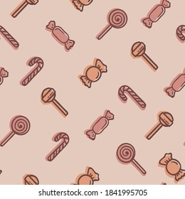 seamless repeating pattern of all sorts of candies