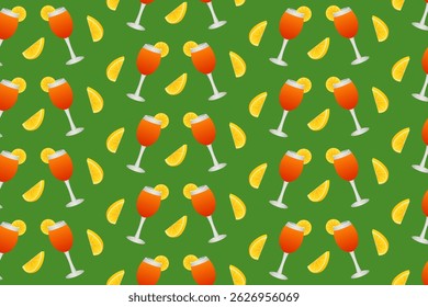 Nahtlose Wiederholung Muster von Aperol Cocktails. Vektorgrafik.
