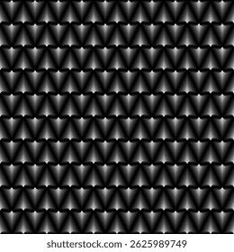 A seamless, repeating pattern of black and metallic gray elongated triangular shapes arranged horizontally in alternating rows, creating a textured and slightly three-dimensional or futuristic appeara