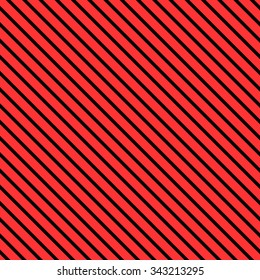 Seamless repeating pattern of black stripes sloping thin and wide bright red.