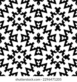 Seamless repeating pattern.  Black and white pattern for web page, textures, card, poster, fabric, textile.