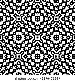Seamless repeating pattern.  Black and white pattern for web page, textures, card, poster, fabric, textile.