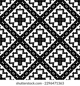 Seamless repeating pattern.  Black and white pattern for web page, textures, card, poster, fabric, textile.