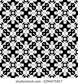 Seamless repeating pattern.  Black and white pattern for web page, textures, card, poster, fabric, textile.