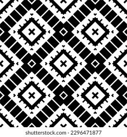 Seamless repeating pattern.  Black and white pattern for web page, textures, card, poster, fabric, textile.