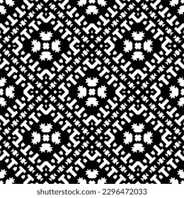 Seamless repeating pattern.  Black and white pattern for web page, textures, card, poster, fabric, textile.