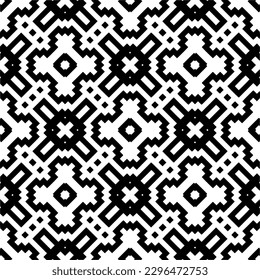 Seamless repeating pattern.  Black and white pattern for web page, textures, card, poster, fabric, textile.