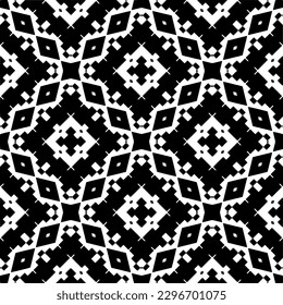 Seamless repeating pattern.  Black and white pattern for web page, textures, card, poster, fabric, textile.