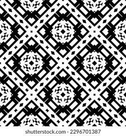 Seamless repeating pattern.  Black and white pattern for web page, textures, card, poster, fabric, textile.