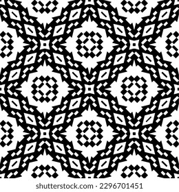 Seamless repeating pattern.  Black and white pattern for web page, textures, card, poster, fabric, textile.