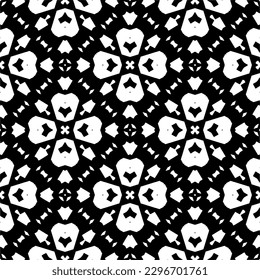 Seamless repeating pattern.  Black and white pattern for web page, textures, card, poster, fabric, textile.
