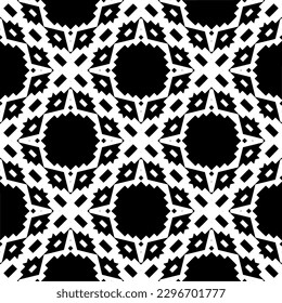 Seamless repeating pattern.  Black and white pattern for web page, textures, card, poster, fabric, textile.