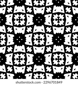 Seamless repeating pattern.  Black and white pattern for web page, textures, card, poster, fabric, textile.