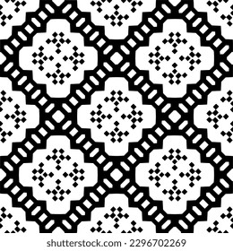 Seamless repeating pattern.  Black and white pattern for web page, textures, card, poster, fabric, textile.