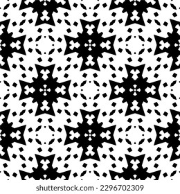 Seamless repeating pattern.  Black and white pattern for web page, textures, card, poster, fabric, textile.