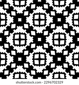 Seamless repeating pattern.  Black and white pattern for web page, textures, card, poster, fabric, textile.