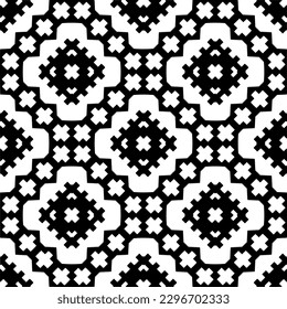 Seamless repeating pattern.  Black and white pattern for web page, textures, card, poster, fabric, textile.