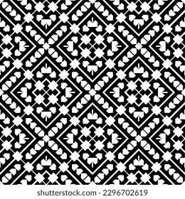 Seamless repeating pattern.  Black and white pattern for web page, textures, card, poster, fabric, textile.
