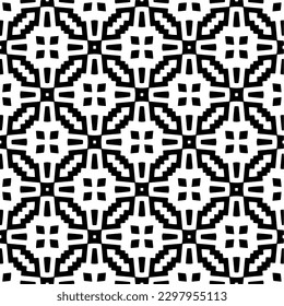 Seamless repeating pattern.  Black and white pattern for web page, textures, card, poster, fabric, textile.