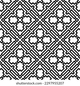 Seamless repeating pattern.  Black and white pattern for web page, textures, card, poster, fabric, textile.