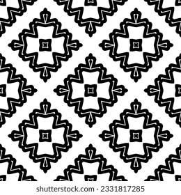 Seamless repeating pattern.  Black and white pattern for web page, textures, card, poster, fabric, textile.