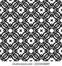 Seamless repeating pattern.  Black and white pattern for web page, textures, card, poster, fabric, textile.