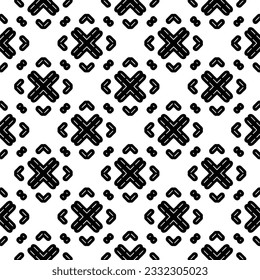 Seamless repeating pattern.  Black and white pattern for web page, textures, card, poster, fabric, textile.