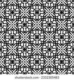 Seamless repeating pattern.  Black and white pattern for web page, textures, card, poster, fabric, textile.