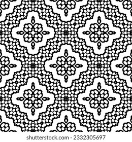 Seamless repeating pattern.  Black and white pattern for web page, textures, card, poster, fabric, textile.