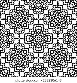 Patrón de repetición sin inconvenientes.  Patrón blanco y negro para página web, texturas, tarjeta, afiche, tela, textil.