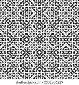 Seamless repeating pattern.  Black and white pattern for web page, textures, card, poster, fabric, textile.
