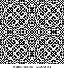 Seamless repeating pattern.  Black and white pattern for web page, textures, card, poster, fabric, textile.