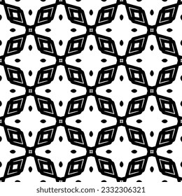 Seamless repeating pattern.  Black and white pattern for web page, textures, card, poster, fabric, textile.