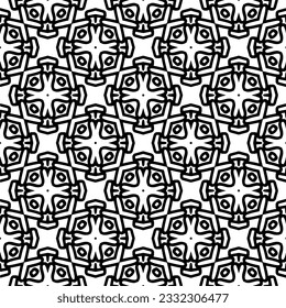 Seamless repeating pattern.  Black and white pattern for web page, textures, card, poster, fabric, textile.