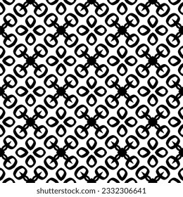 Patrón de repetición sin inconvenientes.  Patrón blanco y negro para página web, texturas, tarjeta, afiche, tela, textil.
