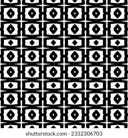 Seamless repeating pattern.  Black and white pattern for web page, textures, card, poster, fabric, textile.