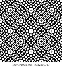 Patrón de repetición sin inconvenientes.  Patrón blanco y negro para página web, texturas, tarjeta, afiche, tela, textil.
