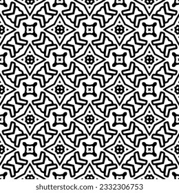 Seamless repeating pattern.  Black and white pattern for web page, textures, card, poster, fabric, textile.