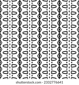 Seamless repeating pattern.  Black and white pattern for web page, textures, card, poster, fabric, textile. Elements of Design.