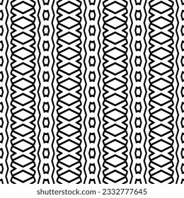 Seamless repeating pattern.  Black and white pattern for web page, textures, card, poster, fabric, textile. Elements of Design.