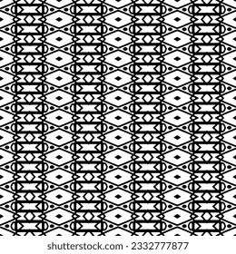 Seamless repeating pattern.  Black and white pattern for web page, textures, card, poster, fabric, textile. Elements of Design.