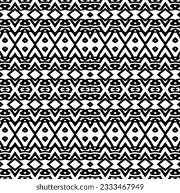 Seamless repeating pattern.  Black and white pattern for web page, textures, card, poster, fabric, textile. Elements of Design.