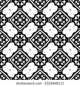 Patrón de repetición sin inconvenientes.  Patrón blanco y negro para página web, texturas, tarjeta, afiche, tela, textil. Elementos de diseño.