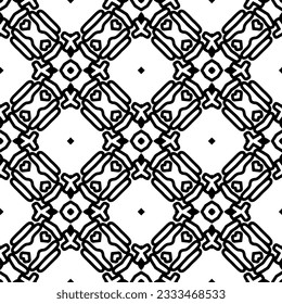 Seamless repeating pattern.  Black and white pattern for web page, textures, card, poster, fabric, textile. Elements of Design.