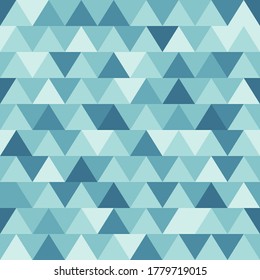 Seamless repeating pattern of blue triangles