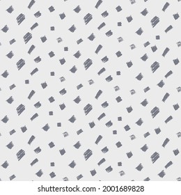 Seamless repeating pattern with chaotic brush strokes. Monochrome trendy vector background for wrapping paper, surface design and other design projects