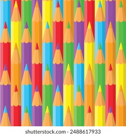 seamless repeating pattern collection of colored pencils