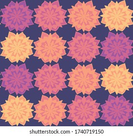 Seamless repeating pattern of colorful flowers